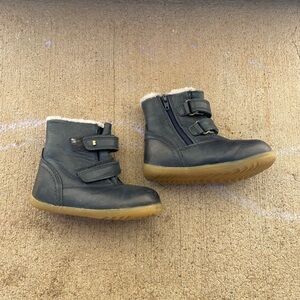 Bobux Navy Shearling Toddler Winter Boots